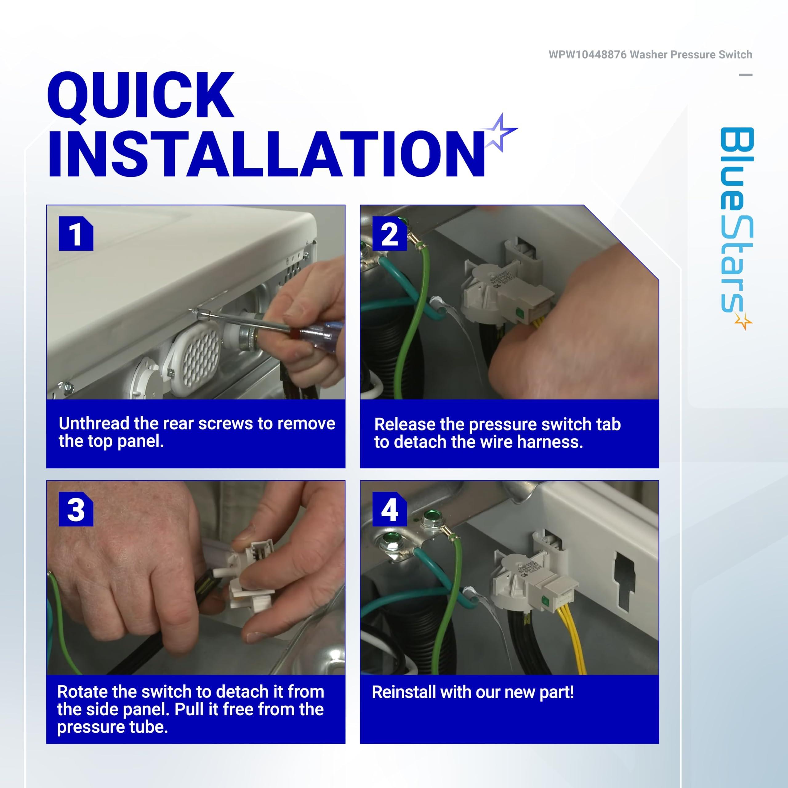[Lifetime Warranty] WPW10448876 Washer Water Level Pressure Switch - Compatible with Whirlpool, Maytag, Amana, Kenmore Washer - W10448876 10448876 2312075 AP6021553 PS11754877 WPW10448876VP image 6