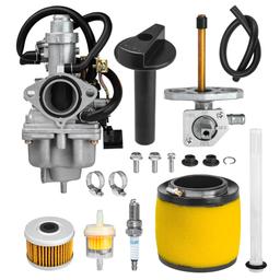 [Lifetime Warranty] TRX250 Carburetor Kit - Compatible with Honda TRX 250 Recon (TRX250TM, TRX250TE) ATV - Replaces 16100-HM8-B01, Includes Petcock, Air Filter, Fuel Filter, Oil Filter, Spark Plug, Lever Screw thumbnail 0