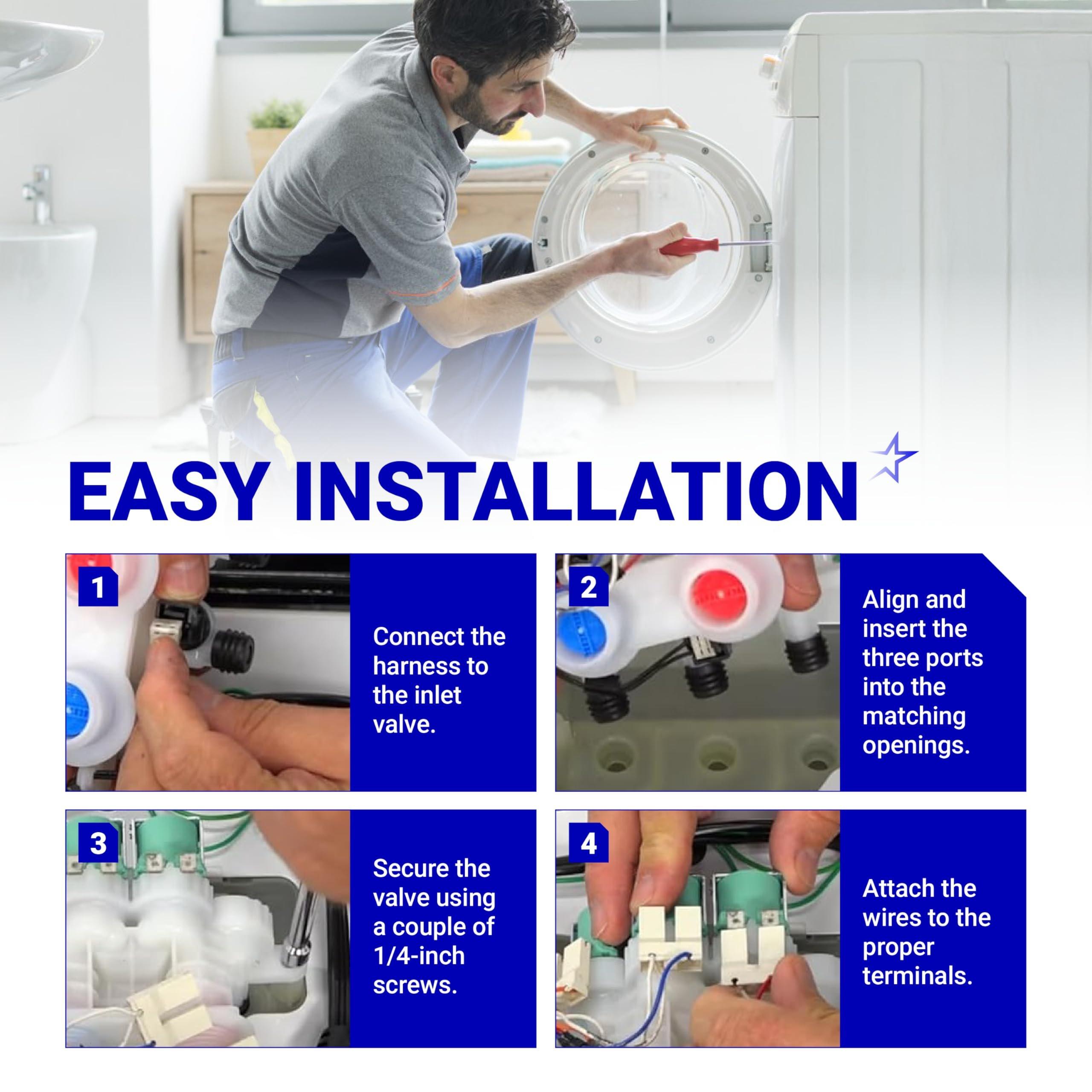 [Lifetime Warranty] W11165546 Washer Water Inlet Valve - For Whirlpool Kenmore Maytag MVWB835DW0 MVWB765FW1 MVWB835DW1 MVWB765FW2 WTW7500GW2 MVWB765FW3 MVWB865GC0 MVWB765FW0 MVWB835DW3 MVWB766FW1 WTW8500DC0 WTW8500DC5 WTW7500GW0 image 6