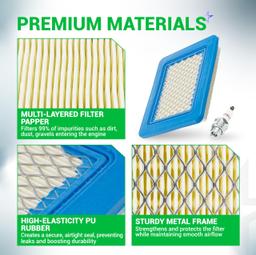 [Lifetime Warranty] 2 Pcs 491588S Air Filter 5062K Spark Plug thumbnail 5