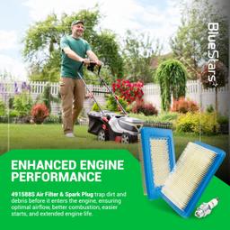 [Lifetime Warranty] 2 Pcs 491588S Air Filter 5062K Spark Plug thumbnail 1