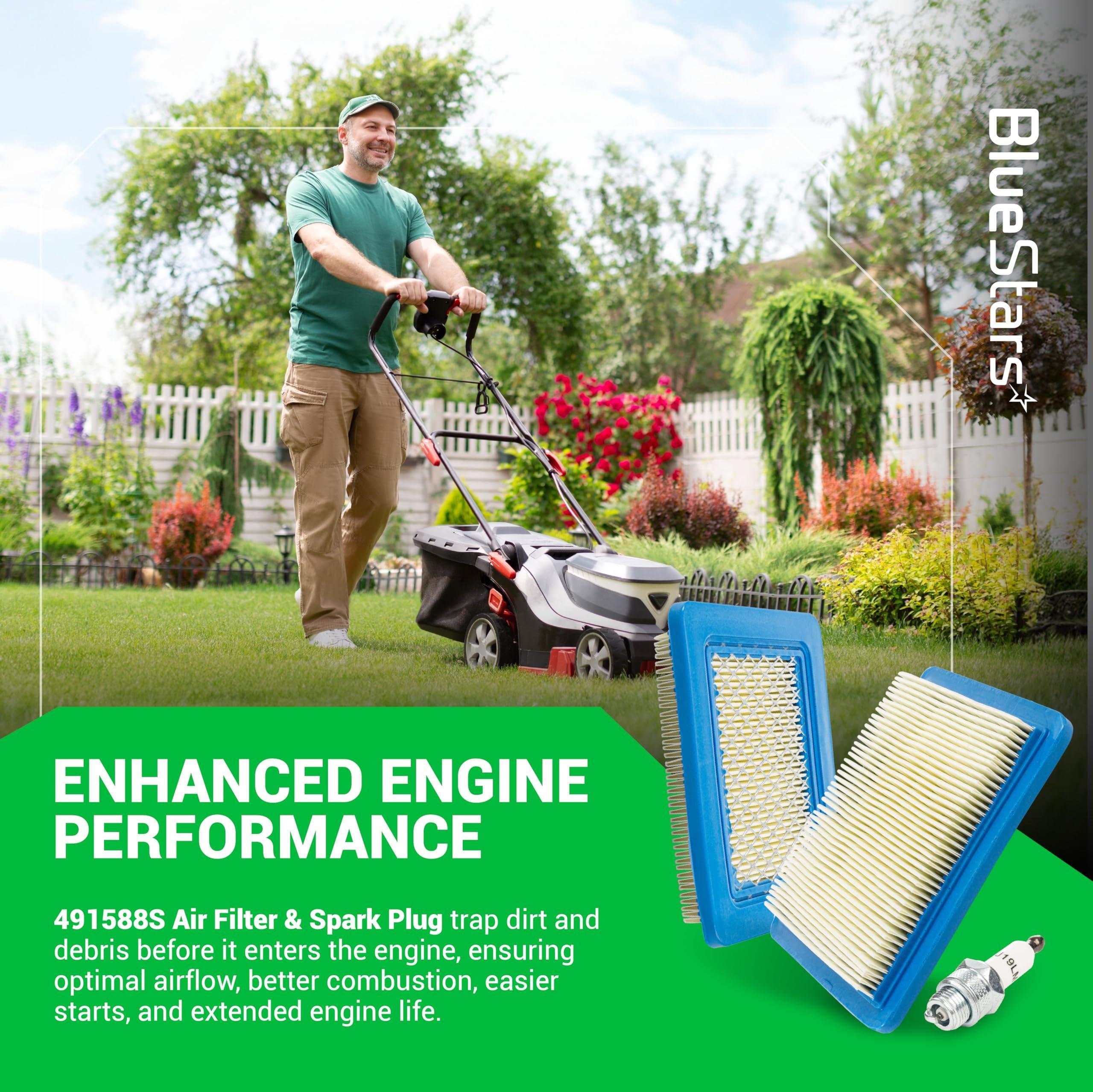 [Lifetime Warranty] 2 Pcs 491588S Air Filter 5062K Spark Plug image 1