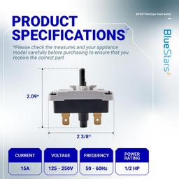 [Lifetime Warranty] 3977456 WP3977456 Dryer Start Switch for Kenmore, Whirlpool, Maytag, Amana Dryers - Replaces AP6009036, PS11742178, EAP11742178, 898073 thumbnail 2