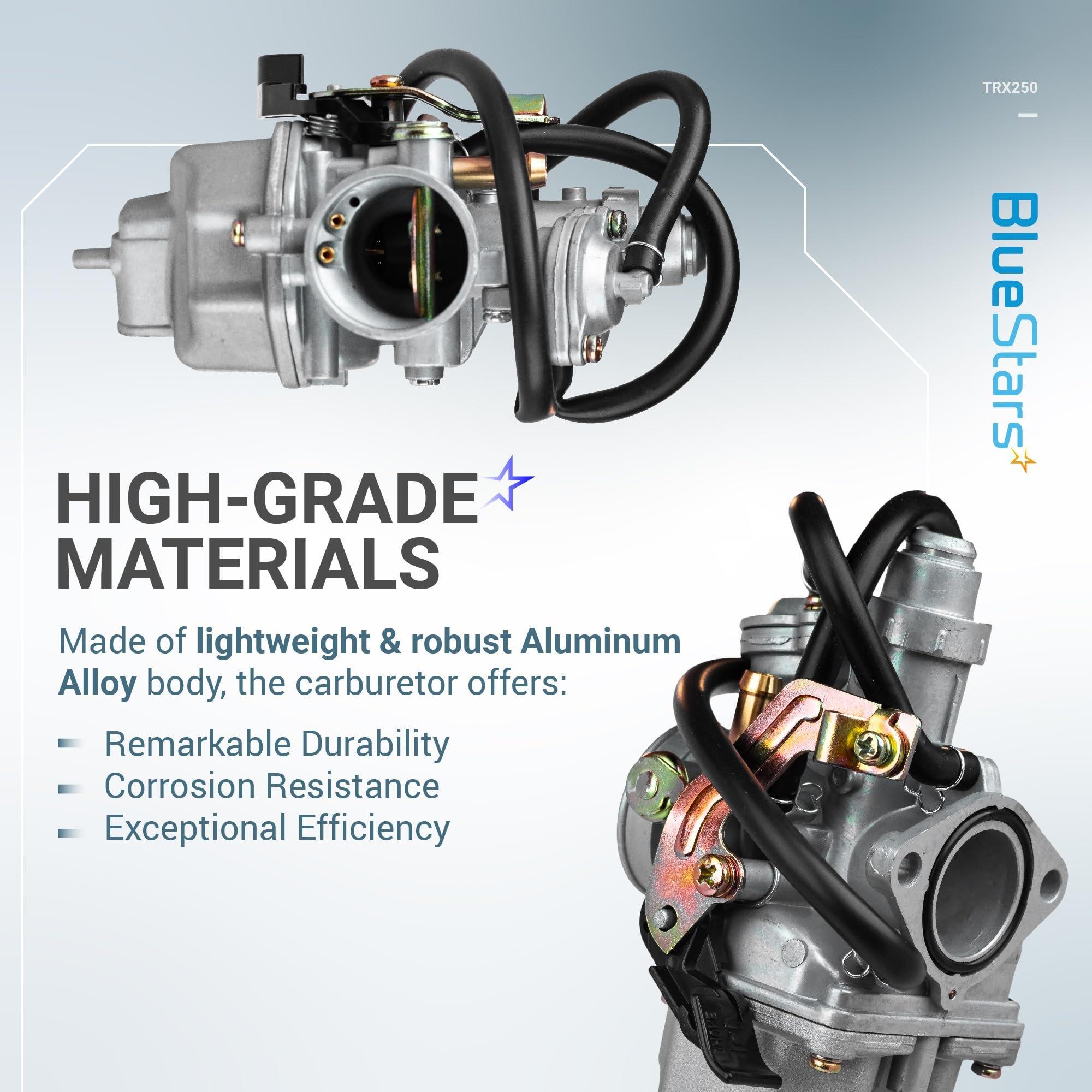 [Lifetime Warranty] TRX250 Carburetor Kit - Compatible with Honda TRX 250 Recon (TRX250TM, TRX250TE) ATV - Replaces 16100-HM8-B01, Includes Petcock, Air Filter, Fuel Filter, Oil Filter, Spark Plug, Lever Screw image 2