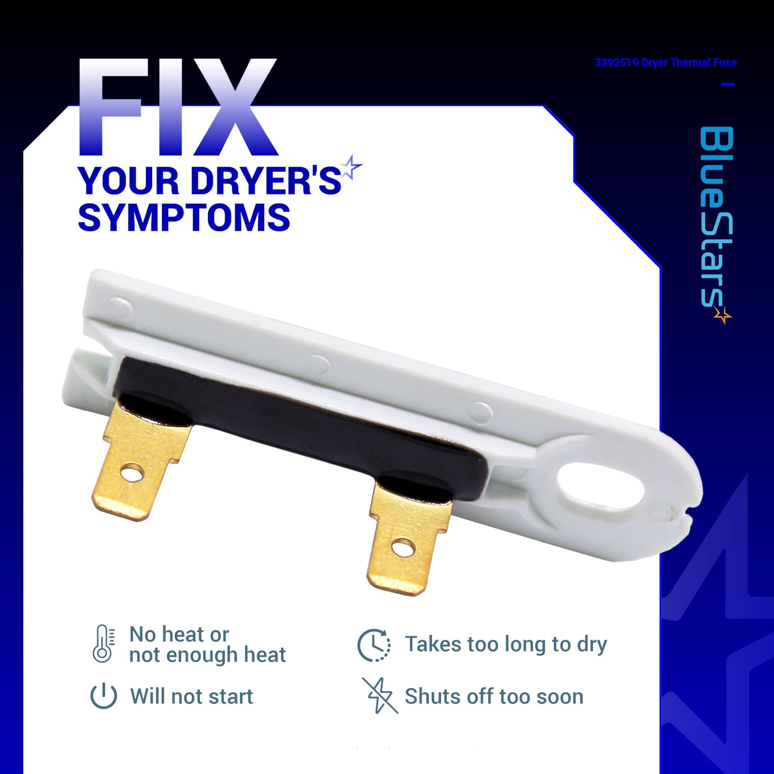 [Lifetime Warranty] 3392519 Dryer Thermal Fuse - Compatible with Whirlpool Kenmore Dryers G4AP0500 - Replaces AP6008325 3388651 694511 80005 PS11741460 - Pack of 6 image 3