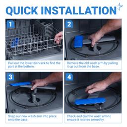 [Lifetime Warranty] 5304506660 Dishwasher Lower Spray Arm LFID2426TF5A FFID2426TS1A - Compatible with several Frigidaire Dishwashers Wash Arm Assembly - Replaces 5304496886 5304496936 AP6038456 thumbnail 6