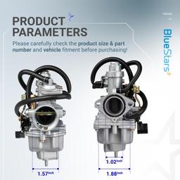 [Lifetime Warranty] TRX250 Carburetor Kit - Compatible with Honda TRX 250 Recon (TRX250TM, TRX250TE) ATV - Replaces 16100-HM8-B01, Includes Petcock, Air Filter, Fuel Filter, Oil Filter, Spark Plug, Lever Screw thumbnail 1
