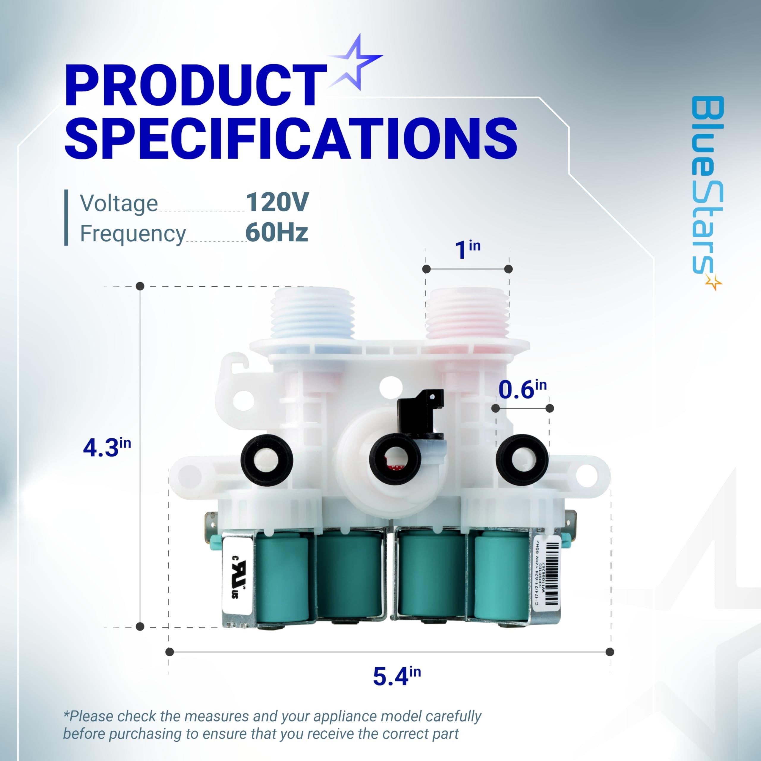 [Lifetime Warranty] W11165546 Washer Water Inlet Valve - For Whirlpool Kenmore Maytag MVWB835DW0 MVWB765FW1 MVWB835DW1 MVWB765FW2 WTW7500GW2 MVWB765FW3 MVWB865GC0 MVWB765FW0 MVWB835DW3 MVWB766FW1 WTW8500DC0 WTW8500DC5 WTW7500GW0 image 1