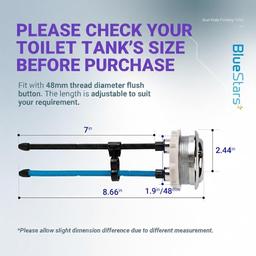 [Lifetime Warranty] 48mm/1.89in Thread Diameter Dual Push Flushing Toilet Water Tank Button thumbnail 1