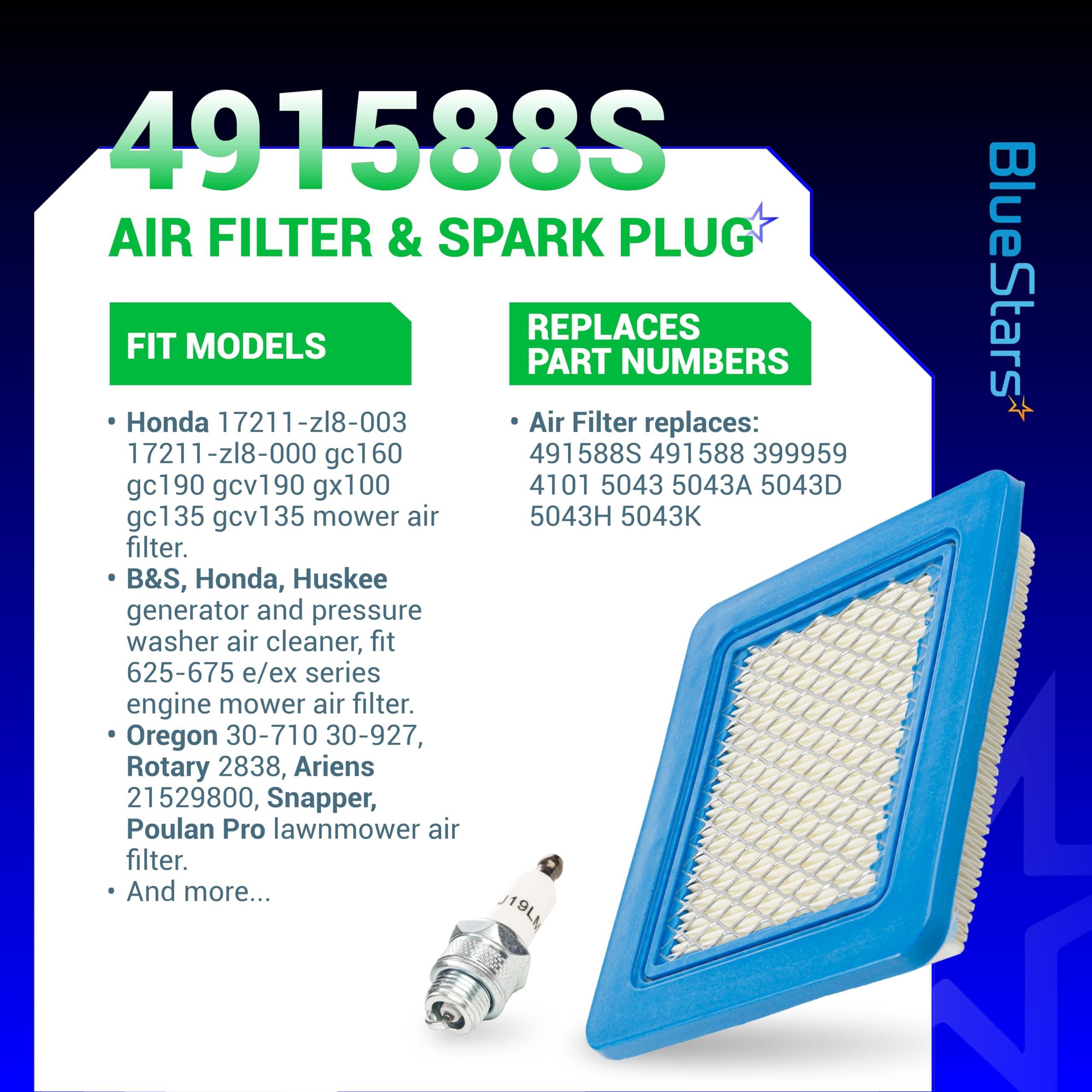 [Lifetime Warranty] 2 Pcs 491588S Air Filter 5062K Spark Plug image 3