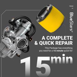 [Lifetime Warranty] TRX250 Carburetor Kit - Compatible with Honda TRX 250 Recon (TRX250TM, TRX250TE) ATV - Replaces 16100-HM8-B01, Includes Petcock, Air Filter, Fuel Filter, Oil Filter, Spark Plug, Lever Screw thumbnail 5