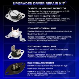 [Lifetime Warranty] Dryer Heating Element DV42H5000 DV40J3000 DV45H7000 DV400HDWR DVE50M7450 DV42H5200 DV42H5200EP DVE50R5400 DVE50R5200 DV220AEW thumbnail 4