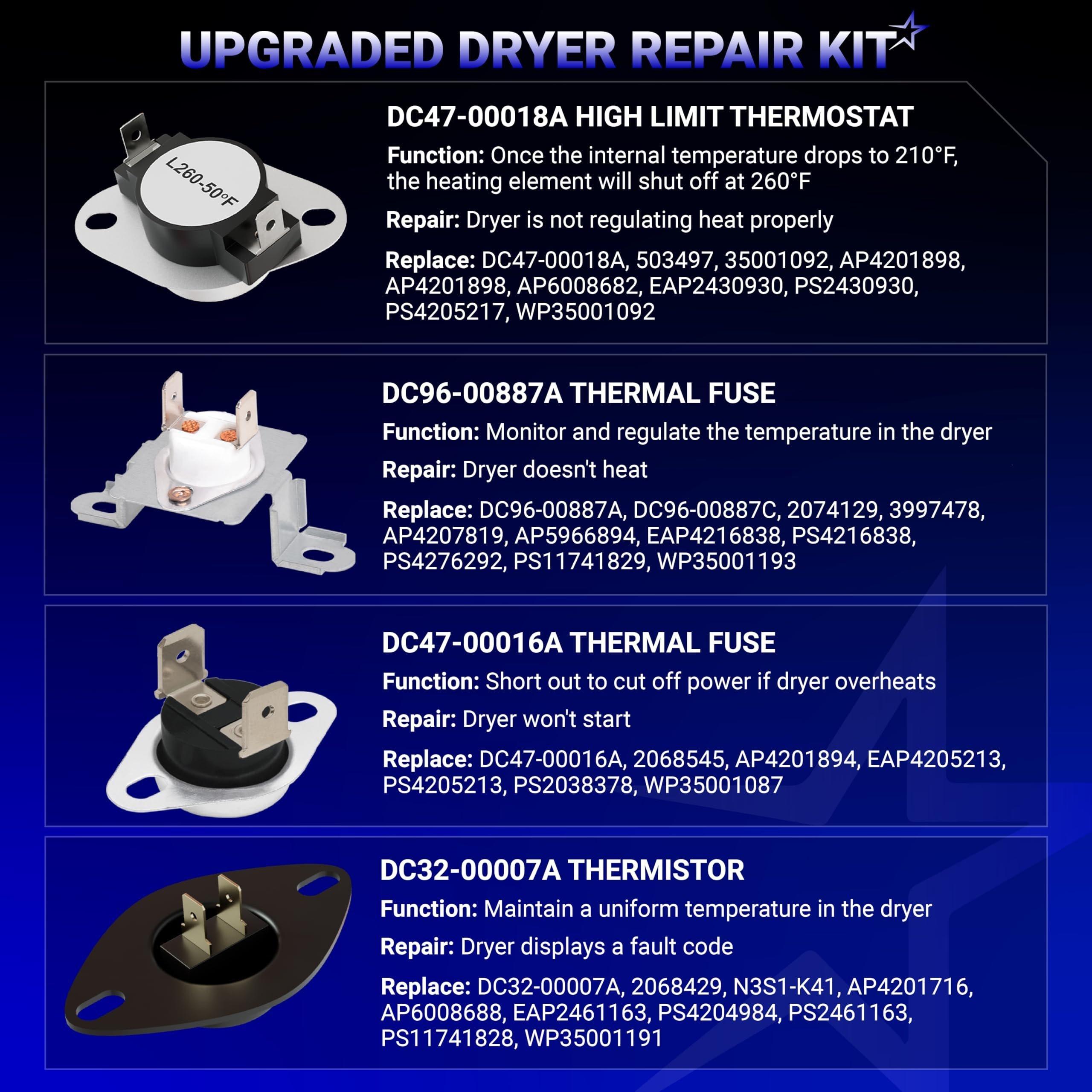 [Lifetime Warranty] Dryer Heating Element DV42H5000 DV40J3000 DV45H7000 DV400HDWR DVE50M7450 DV42H5200 DV42H5200EP DVE50R5400 DVE50R5200 DV220AEW image 4