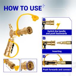 [Lifetime Warranty] 1/4" RV Propane Quick Connect Y Splitter Adapter with Shutoff Valve thumbnail 5