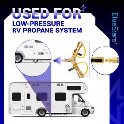 [Lifetime Warranty] 1/4" RV Propane Quick Connect Y Splitter Adapter with Shutoff Valve thumbnail 7