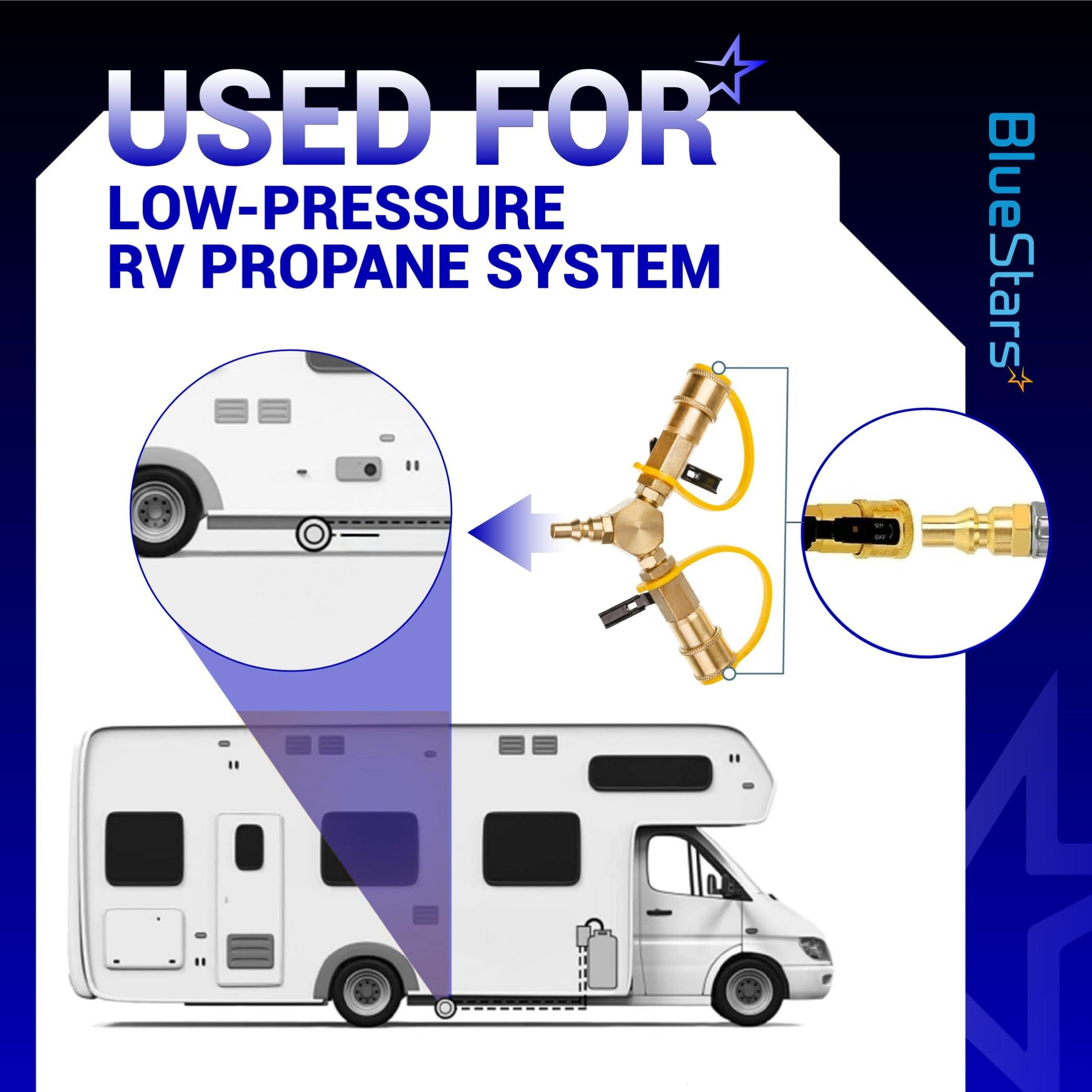 [Lifetime Warranty] 1/4" RV Propane Quick Connect Y Splitter Adapter with Shutoff Valve image 7
