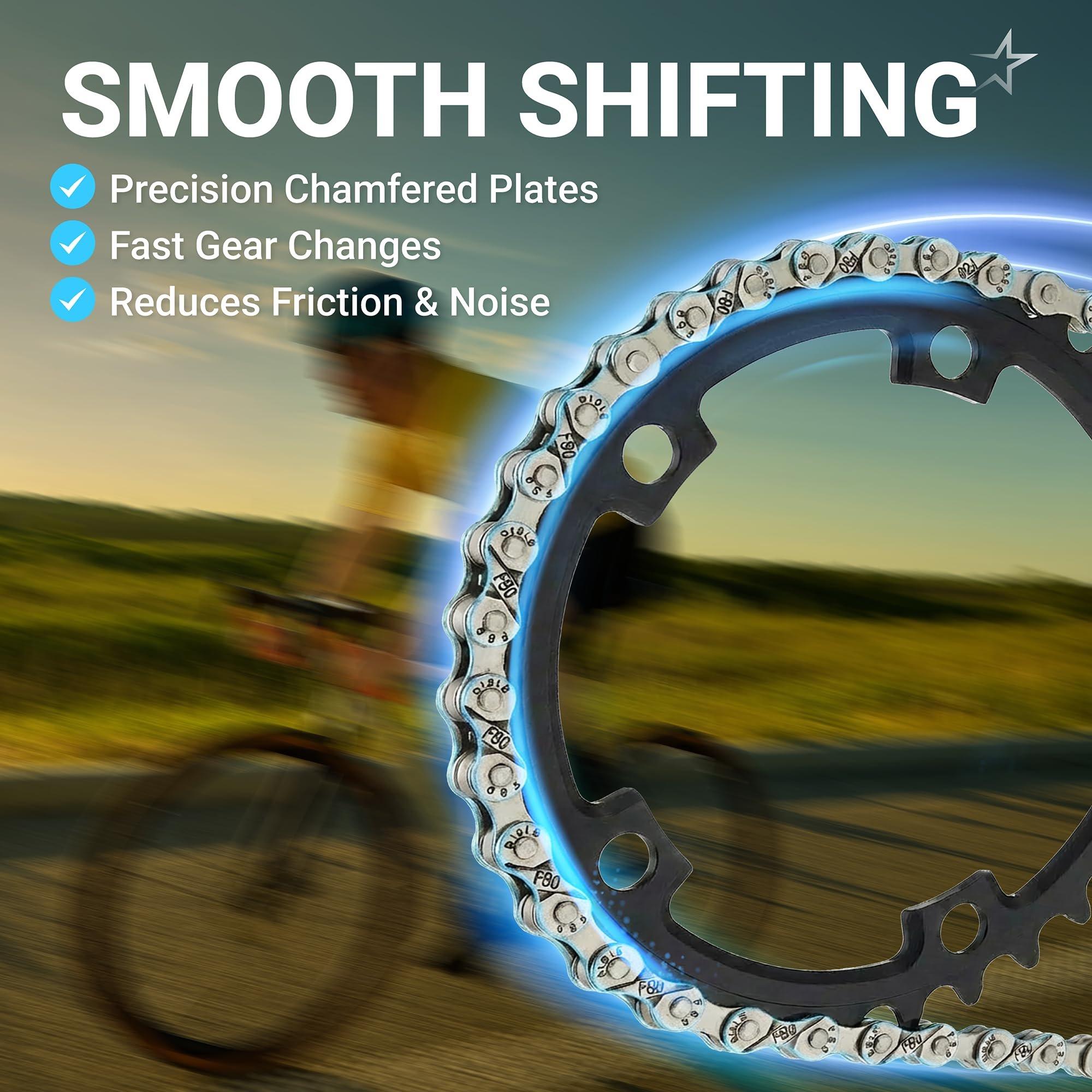 9 Speed Bike Chain 1/2 x 11/128 Inch (116 Links) with Quick Link - Compatible with Shimano SRAM Campagnolo image 4