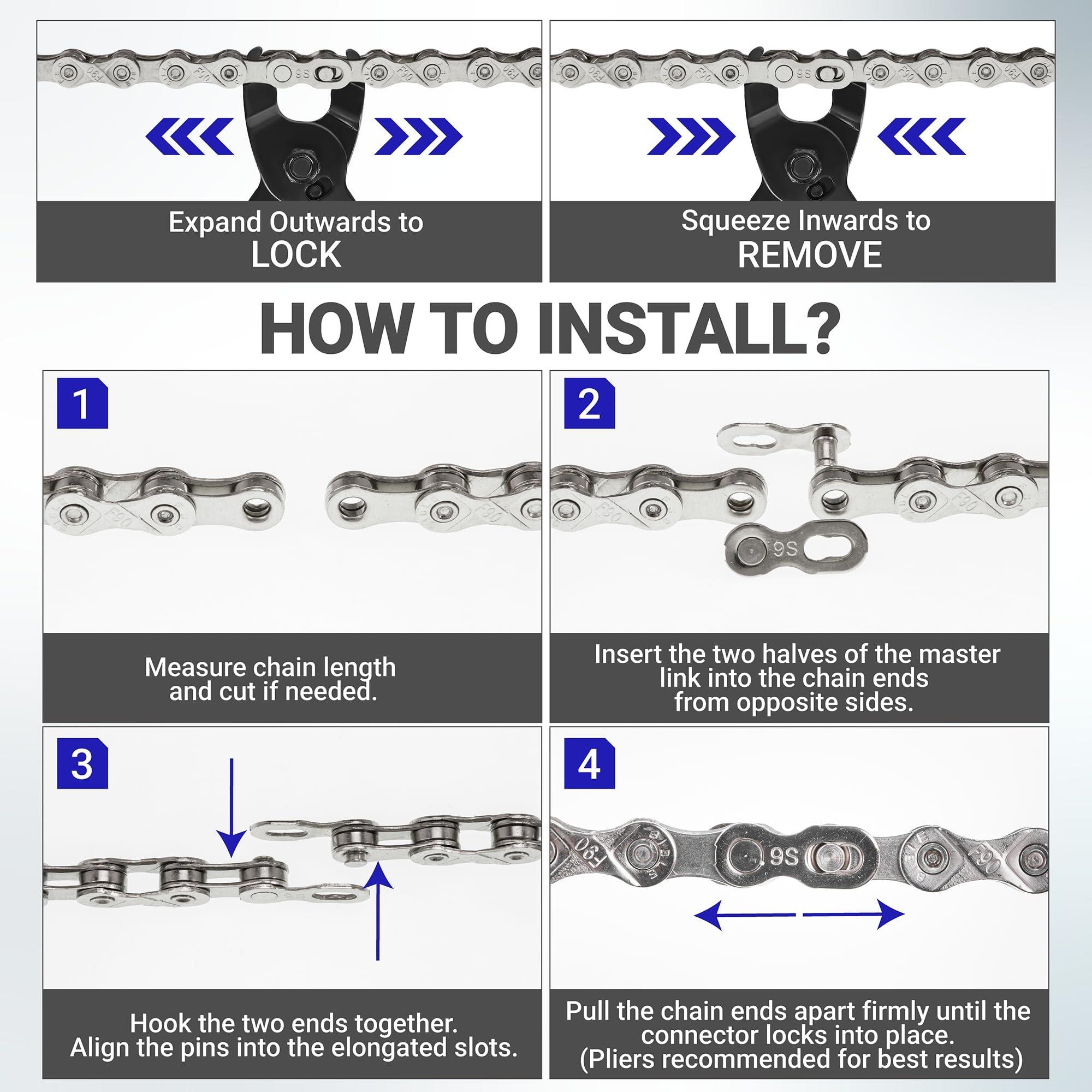 9 Speed Bike Chain 1/2 x 11/128 Inch (116 Links) with Quick Link - Compatible with Shimano SRAM Campagnolo image 7