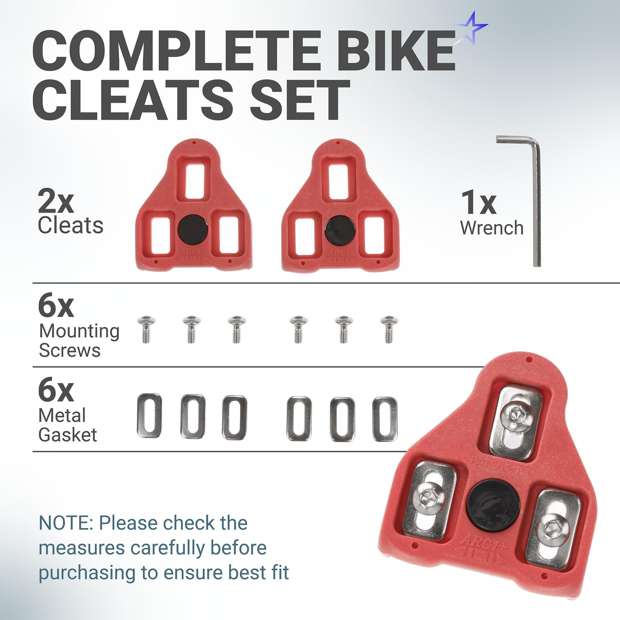 [Lifetime Warranty] Bike Cleats for Look Delta System and Peloton Bike Pedals - 9-Degree Float Cleat for Cycling Shoes - Pack of 2 image 1