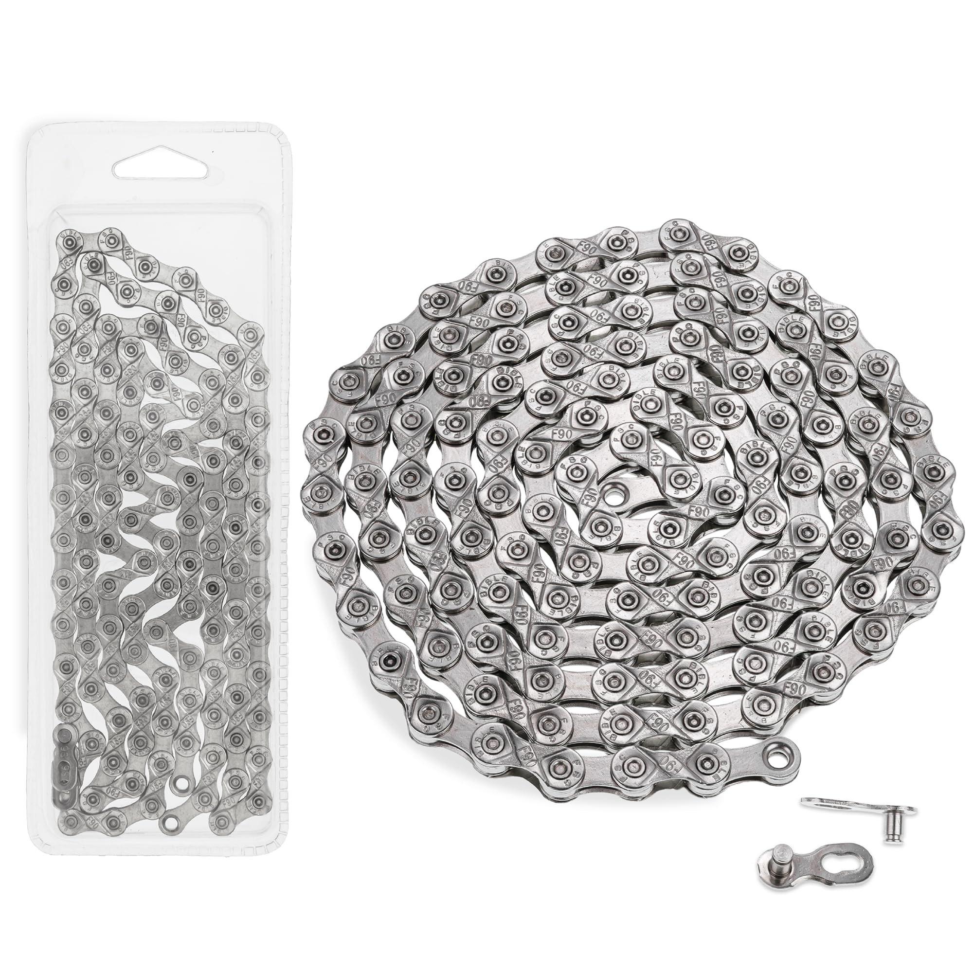 9 Speed Bike Chain 1/2 x 11/128 Inch (116 Links) with Quick Link - Compatible with Shimano SRAM Campagnolo image 0