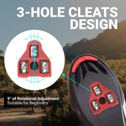 [Lifetime Warranty] Bike Cleats for Look Delta System and Peloton Bike Pedals - 9-Degree Float Cleat for Cycling Shoes - Pack of 2 thumbnail 4