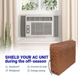 [Lifetime Warranty] Window Air Conditioner Cover Indoor with Velcro Sides - Inside AC Cover for Winter - Polyester Fiber Fill Layers Insulation - 17" x 13" x 3.5" (Brown) thumbnail 5