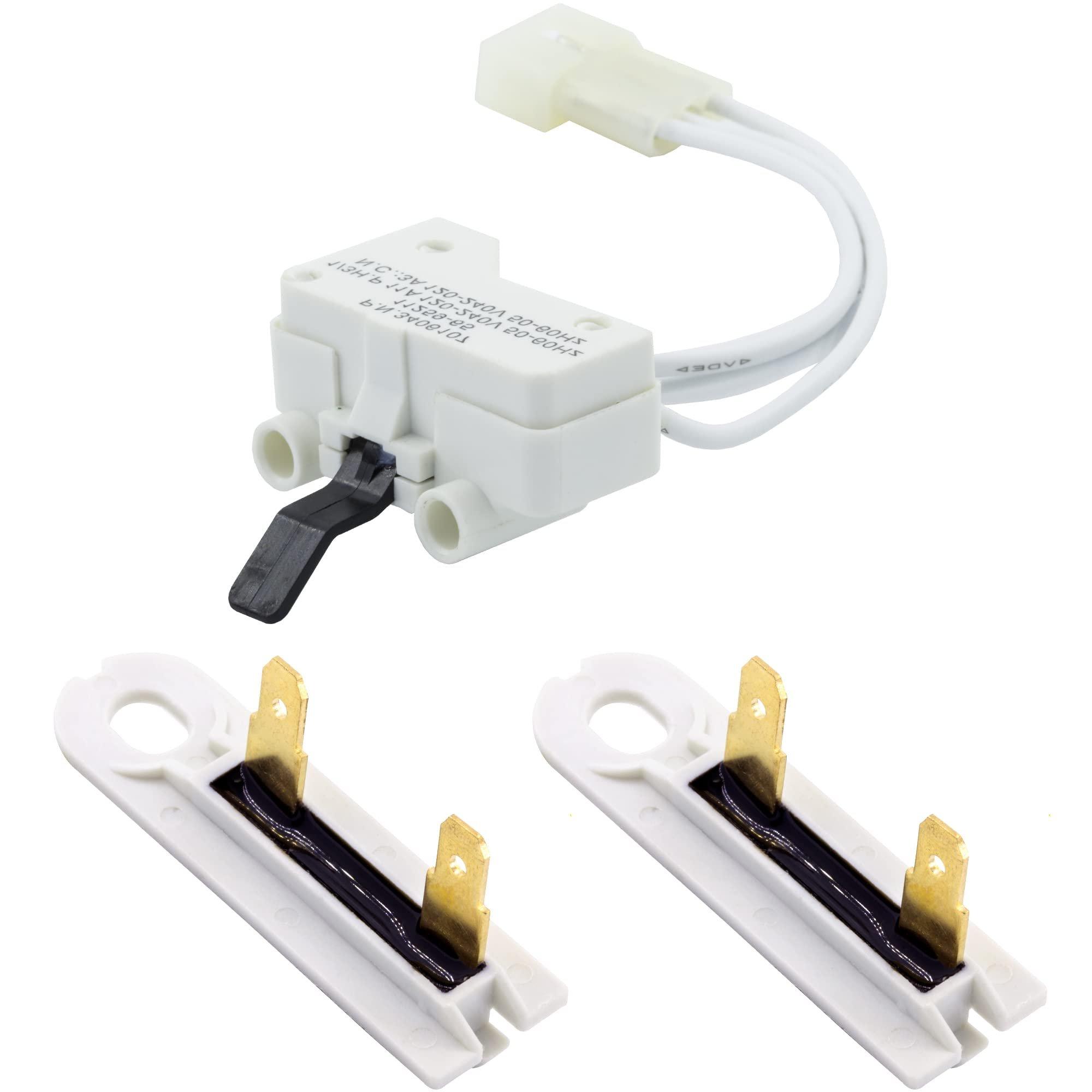 [Lifetime Warranty] 3392519 PO2 & 3406107 Dryer Thermal Fuse and Door Switch Set Replacement - Compatible with Whirlpool Kenmore Dryers - Replaces 3388651 694511 3406109 3405100 3406101 image 0