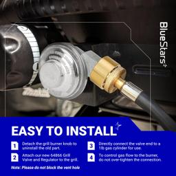 [Lifetime Warranty] [CSA Certified] 64866 Weber Gas Grill Valve Regulator - Fit Q1000 Q1200, Control Valve Regulator for Weber thumbnail 5