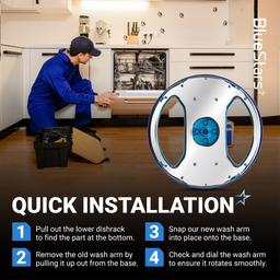 [Lifetime Warranty] 5304517982 Dishwasher Lower Spray Arm - Compatible with Frigidaire Dishwashers FGID2468UD0A FGIP2468UF0A FGID2468UD2A - Replaces AP6886145, PS12717897, EAP12717897, PD00060848 thumbnail 6