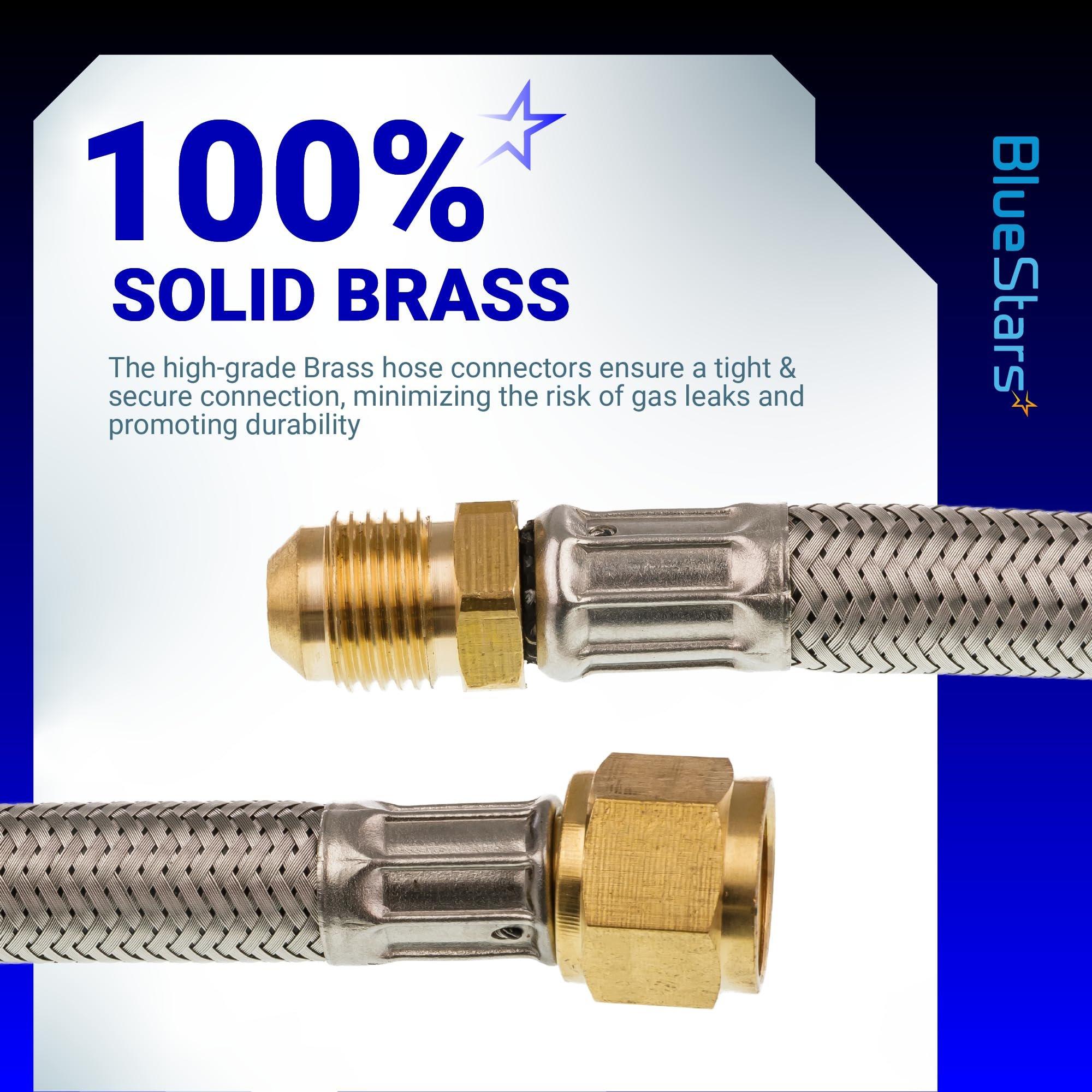 [Lifetime Warranty] 6 Feet Propane Hose Extension with 3/8" Female Flare x 3/8" Male Flare - Stainless Steel Braided Propane Tank Gas Line Hose image 5