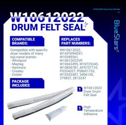 [Lifetime Warranty] W10612022 Dryer Rear Drum Felt Seal Kit for Whirlpool, Maytag, Kenmore, Crosley Dryers - Replaces MEDC215EW, AP5737110, PS8691753, AP3094267, PS334327, W10389561 thumbnail 5
