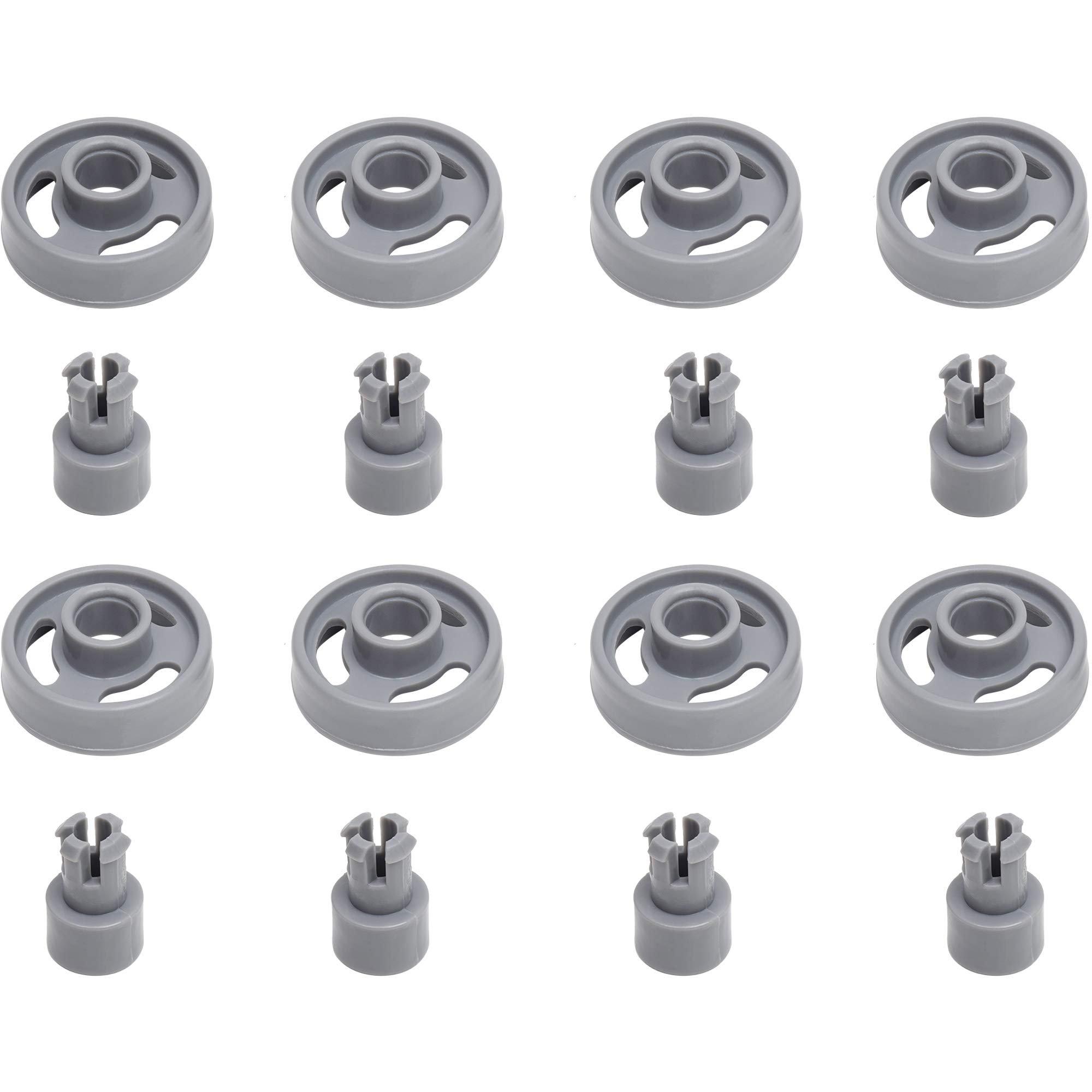 [Lifetime Warranty] WD12X10231 Dishwasher Lower Rack Wheel with Stud - Compatible with General Electric Dishwashers - Replaces 1263942 AP3994981 PS1481883 EA1481883 - Pack of 8 image 0
