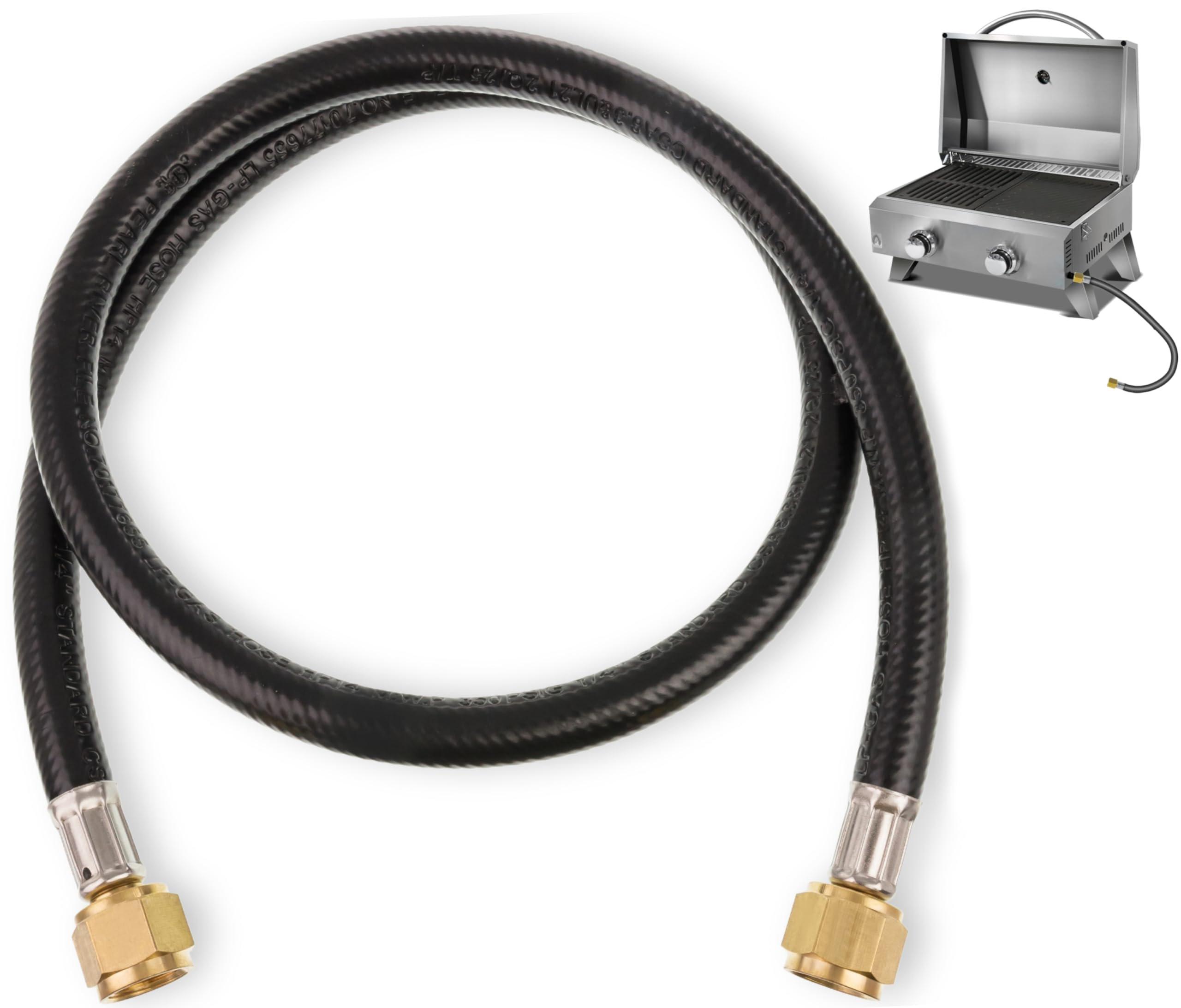 [Lifetime Warranty] 3 Feet RV Propane Hose Connector Assembly - 3/8" Female Flare x 3/8" Female Flare Quick Connect Hose 59913 image 0