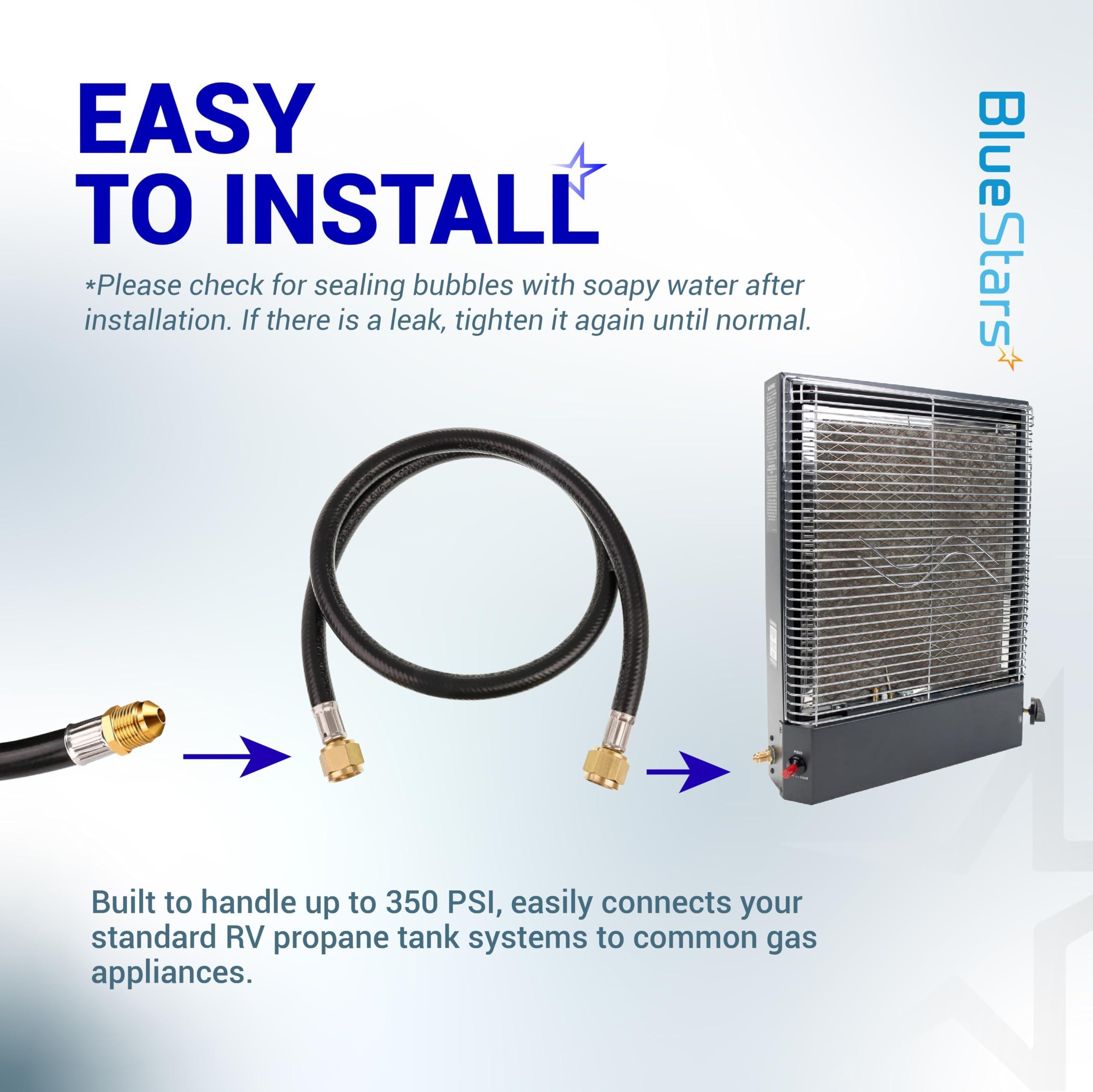 [Lifetime Warranty] 3 Feet RV Propane Hose Connector Assembly - 3/8" Female Flare x 3/8" Female Flare Quick Connect Hose 59913 image 2