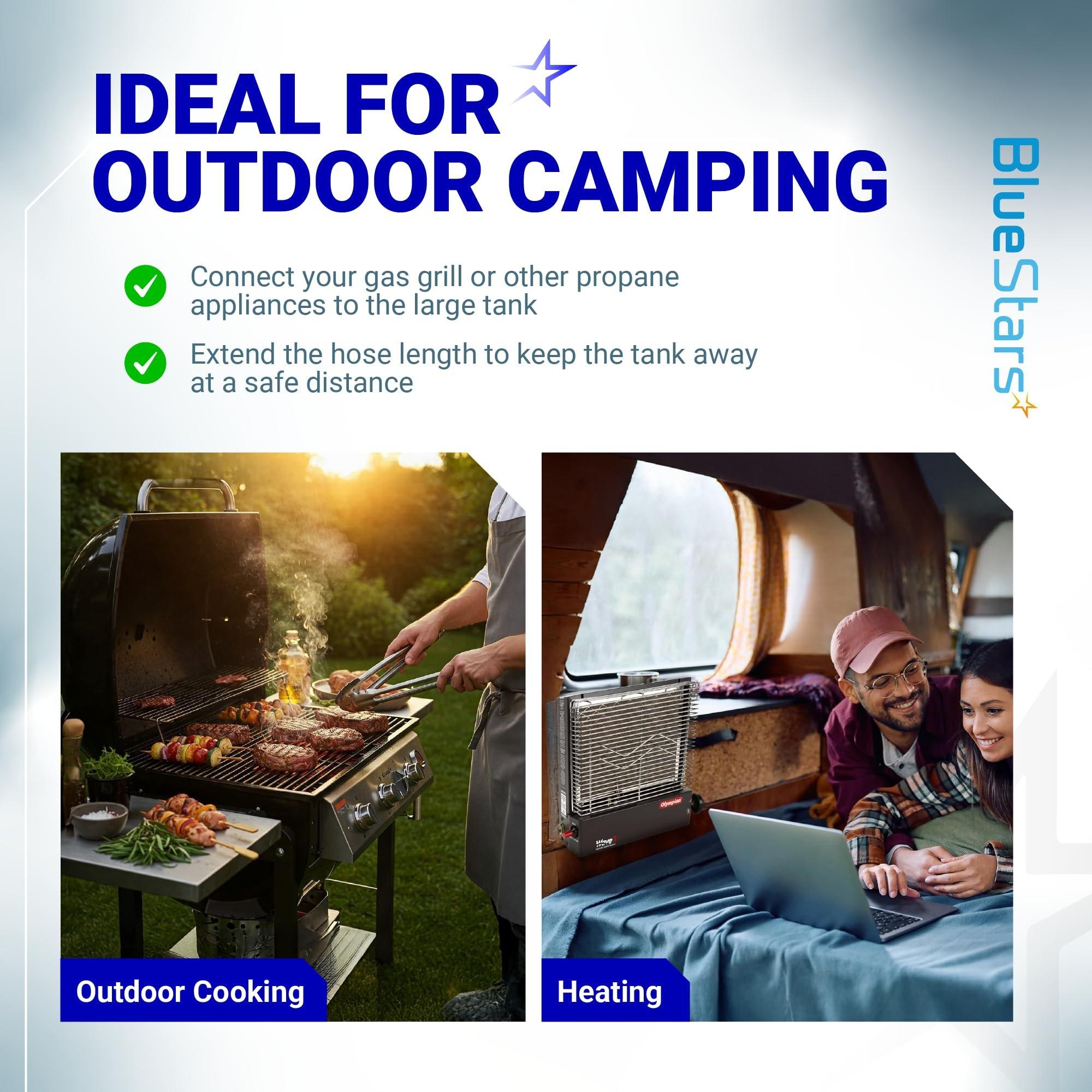 [Lifetime Warranty] 6 Feet Propane Hose Extension with 3/8" Female Flare x 3/8" Male Flare - Stainless Steel Braided Propane Tank Gas Line Hose image 6