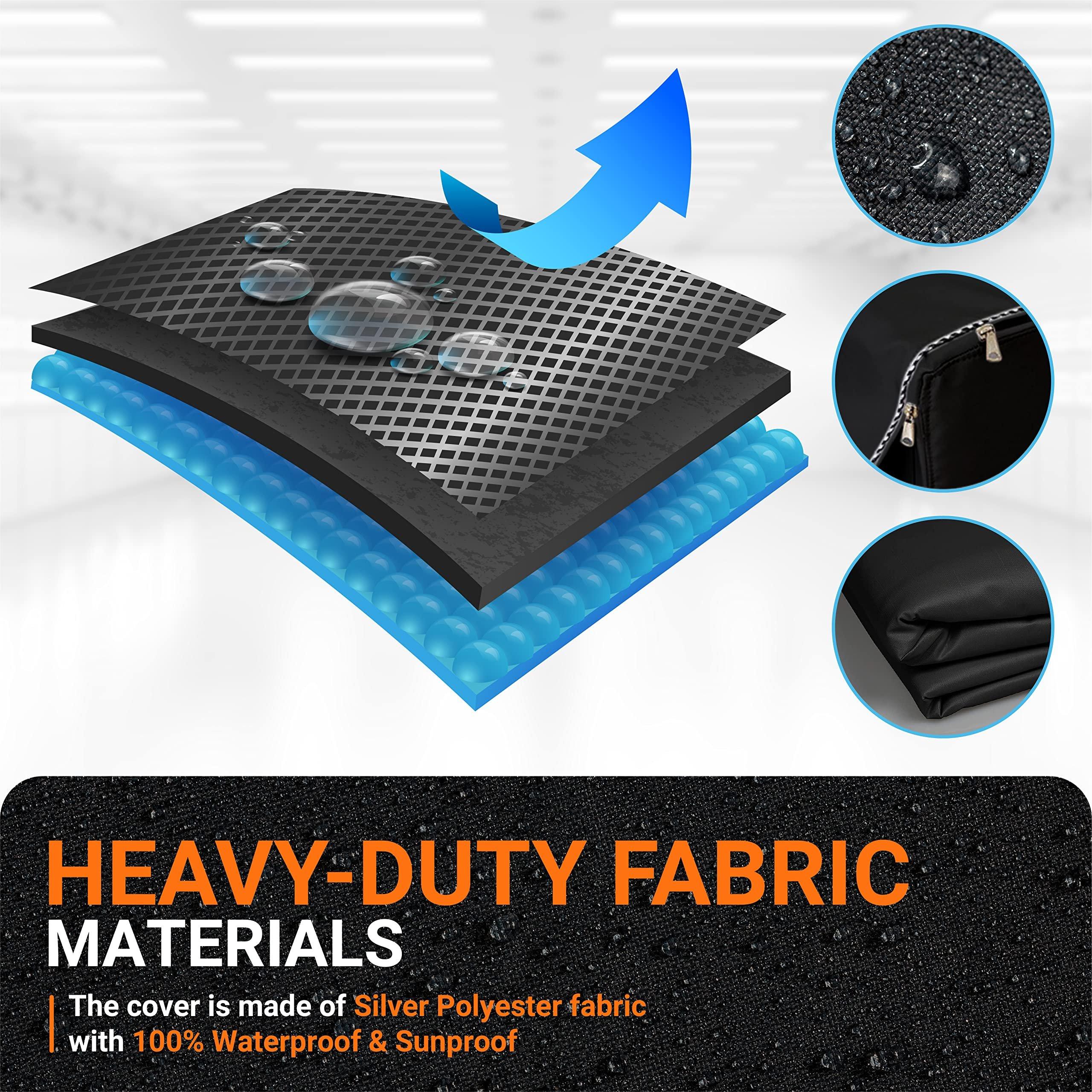 [Lifetime Warranty] Washing Machine Covers For Top-load and Front-load Washer/Dryer - Premium Outdoor Protection For Most Washer Dryer Cover - W29â€x D28â€x H43â€ (Black) - Pack of 2 image 2