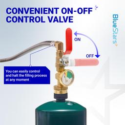 [Lifetime Warranty] 3 Feet Propane Refill Adapter Hose with Gauge & ON/Off Control Valve - Extension Propane Refill Hose Fill 1 LB Bottles from Large 5-40LB Tank - 350PSI High Pressure CSA Certified thumbnail 3