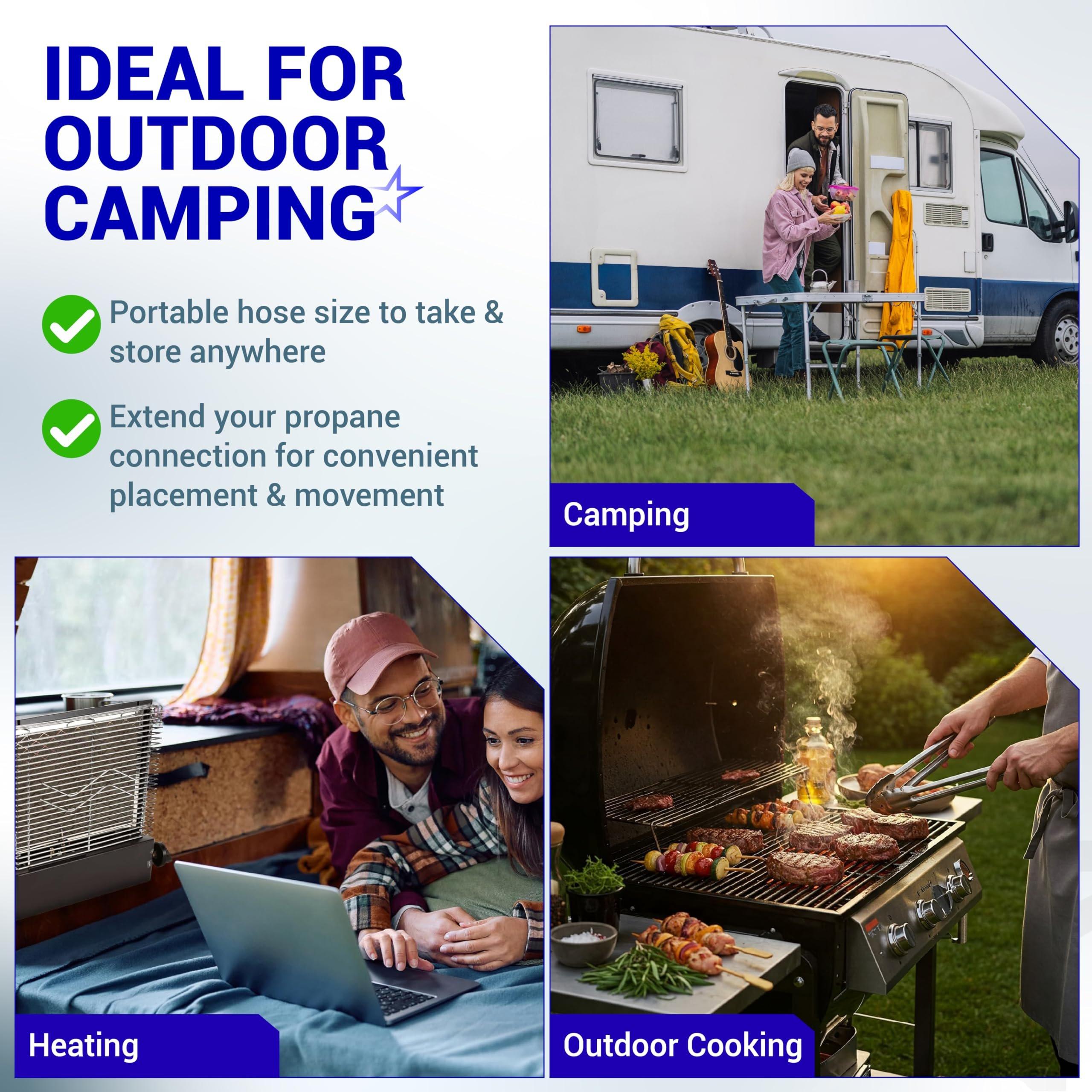 [Lifetime Warranty] 3 Feet RV Propane Hose Connector Assembly - 3/8" Female Flare x 3/8" Female Flare Quick Connect Hose 59913 image 7