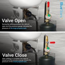 [Lifetime Warranty] 3 Feet Propane Refill Adapter Hose with Gauge & ON/Off Control Valve - Extension Propane Refill Hose Fill 1 LB Bottles from Large 5-40LB Tank - 350PSI High Pressure CSA Certified thumbnail 7