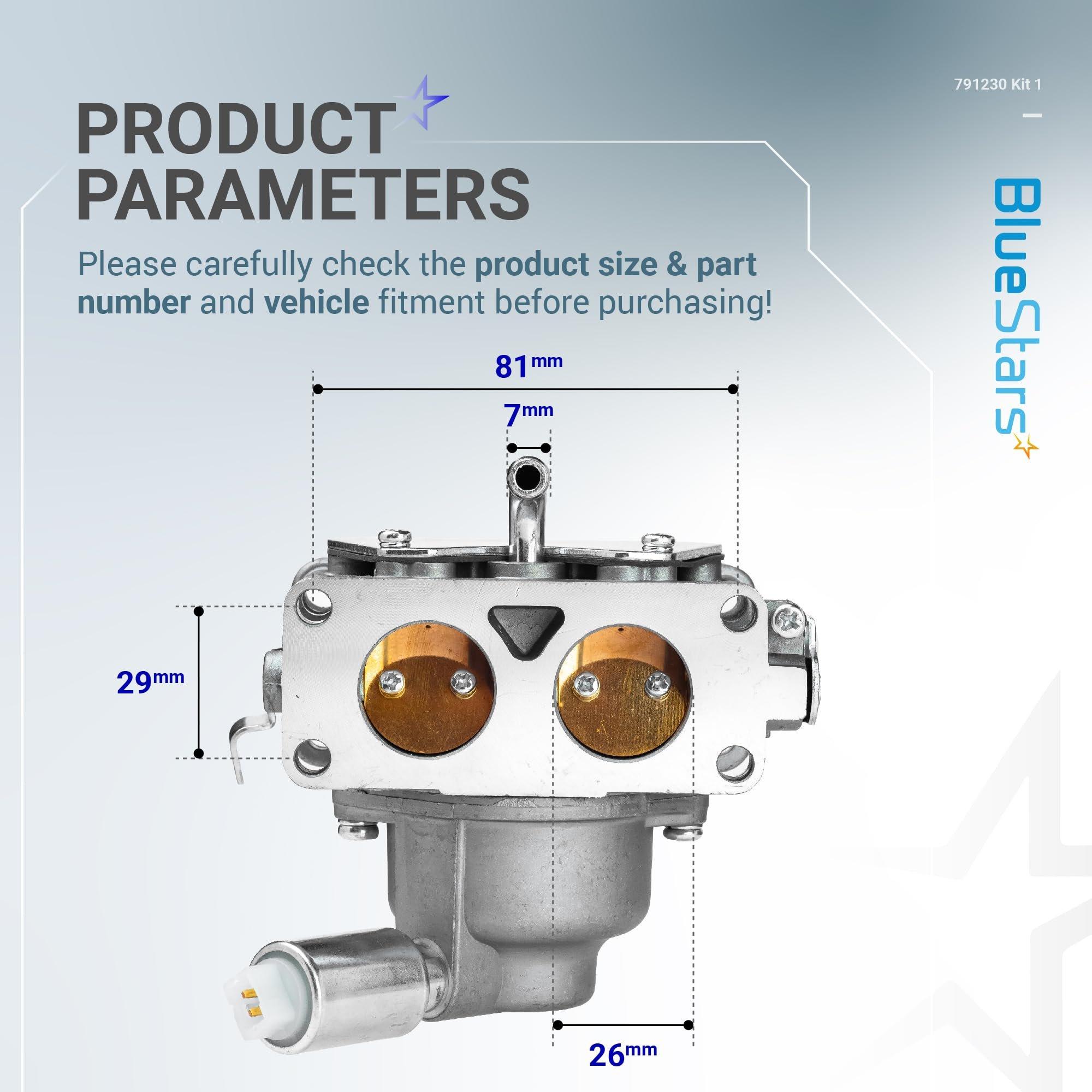 [Lifetime Warranty] 791230 Carburetor Kit - Compatible with B&S 445677 405777 406777 407777 20-25 HP 4 Cycle V-Twin Engine, J-Deere LA120 LA130 LA135 LA140 LA150 LA145 - Replaces 799230 699709 499804 MIA10632 image 1