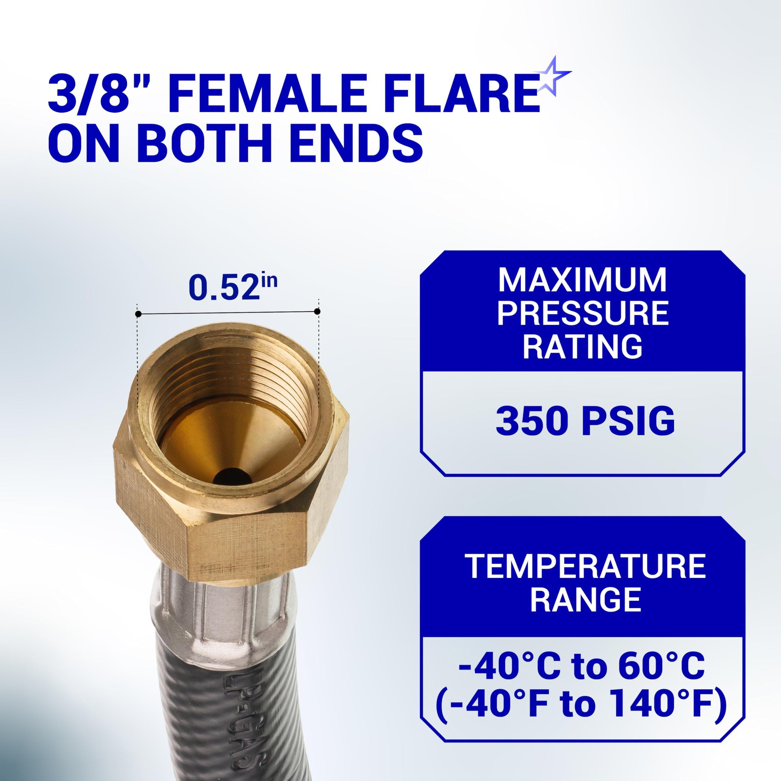 [Lifetime Warranty] 3 Feet RV Propane Hose Connector Assembly - 3/8" Female Flare x 3/8" Female Flare Quick Connect Hose 59913 image 3