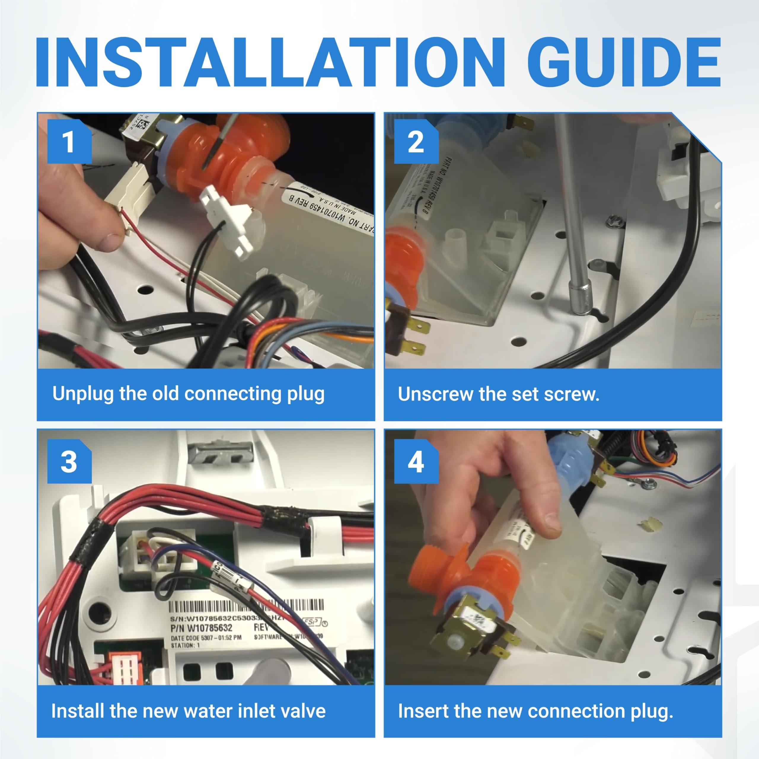 [Lifetime Warranty] W11101906 W11210463 Washer Water Inlet Valve Replacement - Compatible with Whirlpool Amana Maytag Washer - Replaces W10701461 W10883458 W10869803 W11038696 AP6329219 image 7