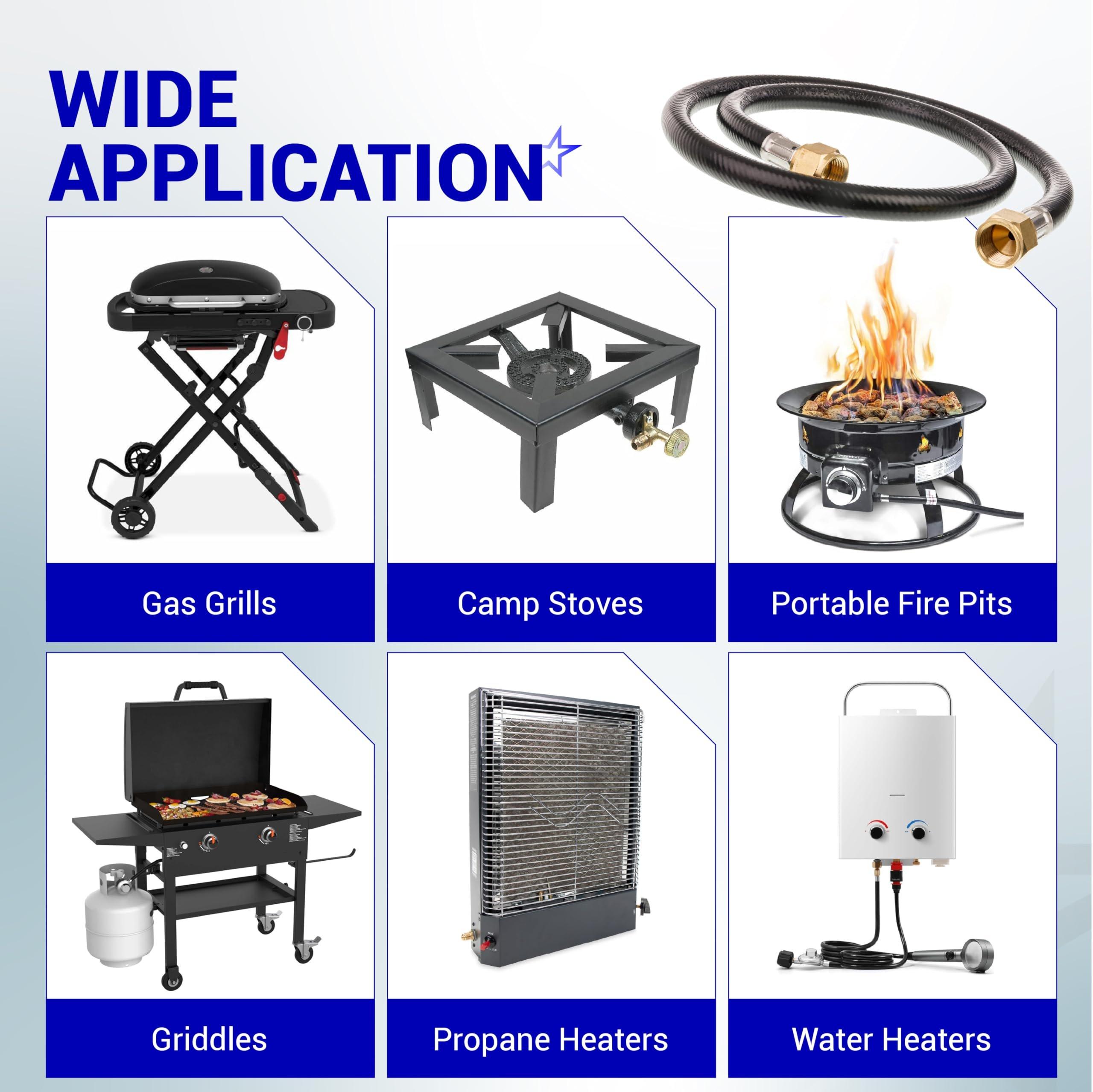 [Lifetime Warranty] 3 Feet RV Propane Hose Connector Assembly - 3/8" Female Flare x 3/8" Female Flare Quick Connect Hose 59913 image 4