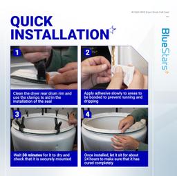 [Lifetime Warranty] W10612022 Dryer Rear Drum Felt Seal Kit for Whirlpool, Maytag, Kenmore, Crosley Dryers - Replaces MEDC215EW, AP5737110, PS8691753, AP3094267, PS334327, W10389561 thumbnail 8