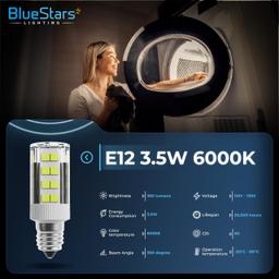 [Lifetime Warranty] WE05X20431 LED Dryer Drum Light Bulb 3.5W 120V E12 Candelabra Base 6000K Daylight for GE Whirlpool Kenmore KitchenAid - Replaces WE4M305 22002263 WP3395618 - Pack of 2 thumbnail 1