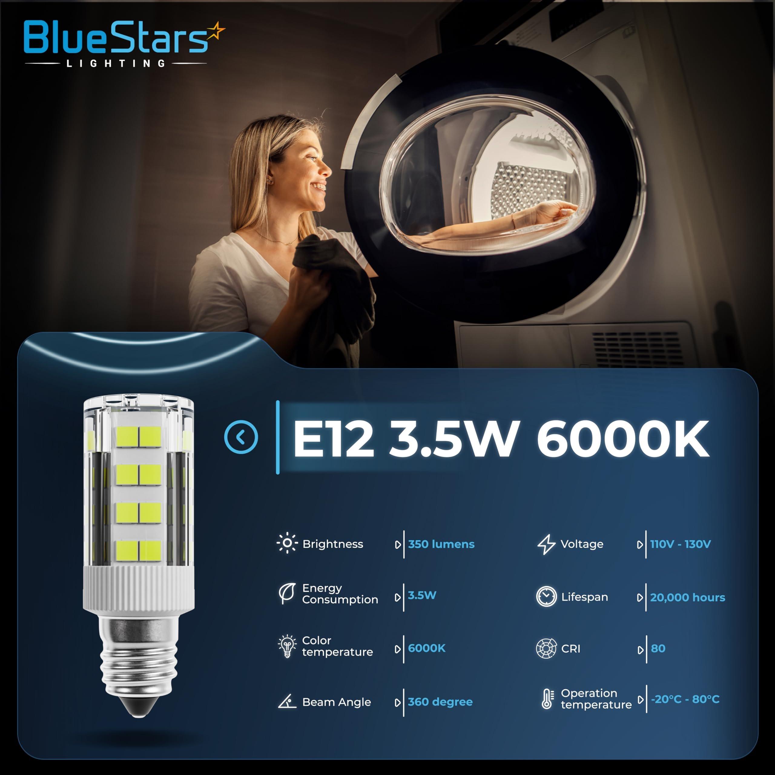 [Lifetime Warranty] WE05X20431 LED Dryer Drum Light Bulb 3.5W 120V E12 Candelabra Base 6000K Daylight for GE Whirlpool Kenmore KitchenAid - Replaces WE4M305 22002263 WP3395618 - Pack of 2 image 1