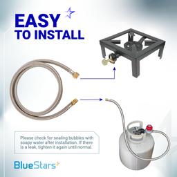 [Lifetime Warranty] 6 Feet Propane Hose Extension with 3/8" Female Flare x 3/8" Male Flare - Stainless Steel Braided Propane Tank Gas Line Hose thumbnail 7