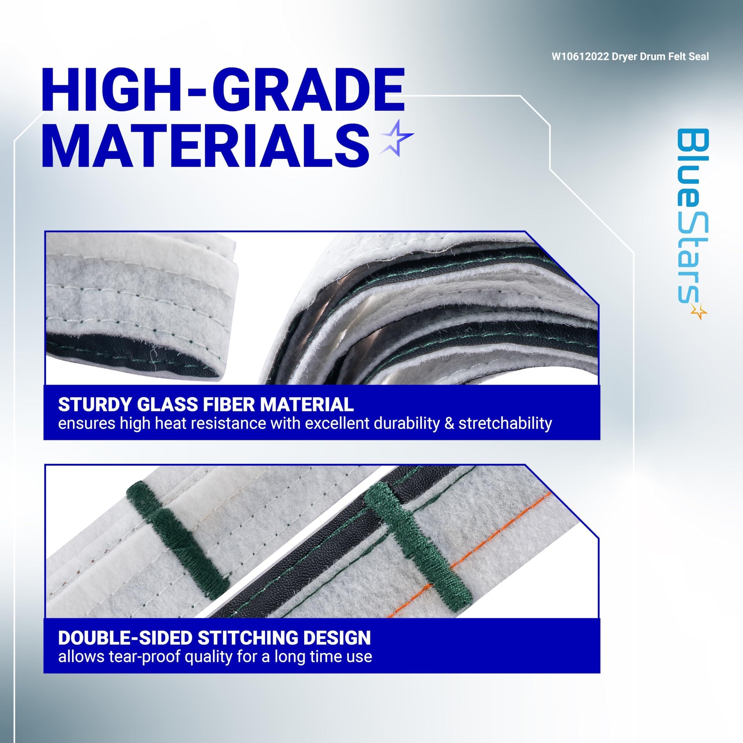 [Lifetime Warranty] W10612022 Dryer Rear Drum Felt Seal Kit for Whirlpool, Maytag, Kenmore, Crosley Dryers - Replaces MEDC215EW, AP5737110, PS8691753, AP3094267, PS334327, W10389561 image 2