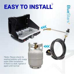 [Lifetime Warranty] 5430 Camping Stove Regulator with 6 FT Propane Adapter Hose - Connect 5lb - 20lb Large Propane Tank for Coleman Stoves & Grills, Fold N Go Stove Accessories (NOT for Roadtrip LXE Grills) thumbnail 7