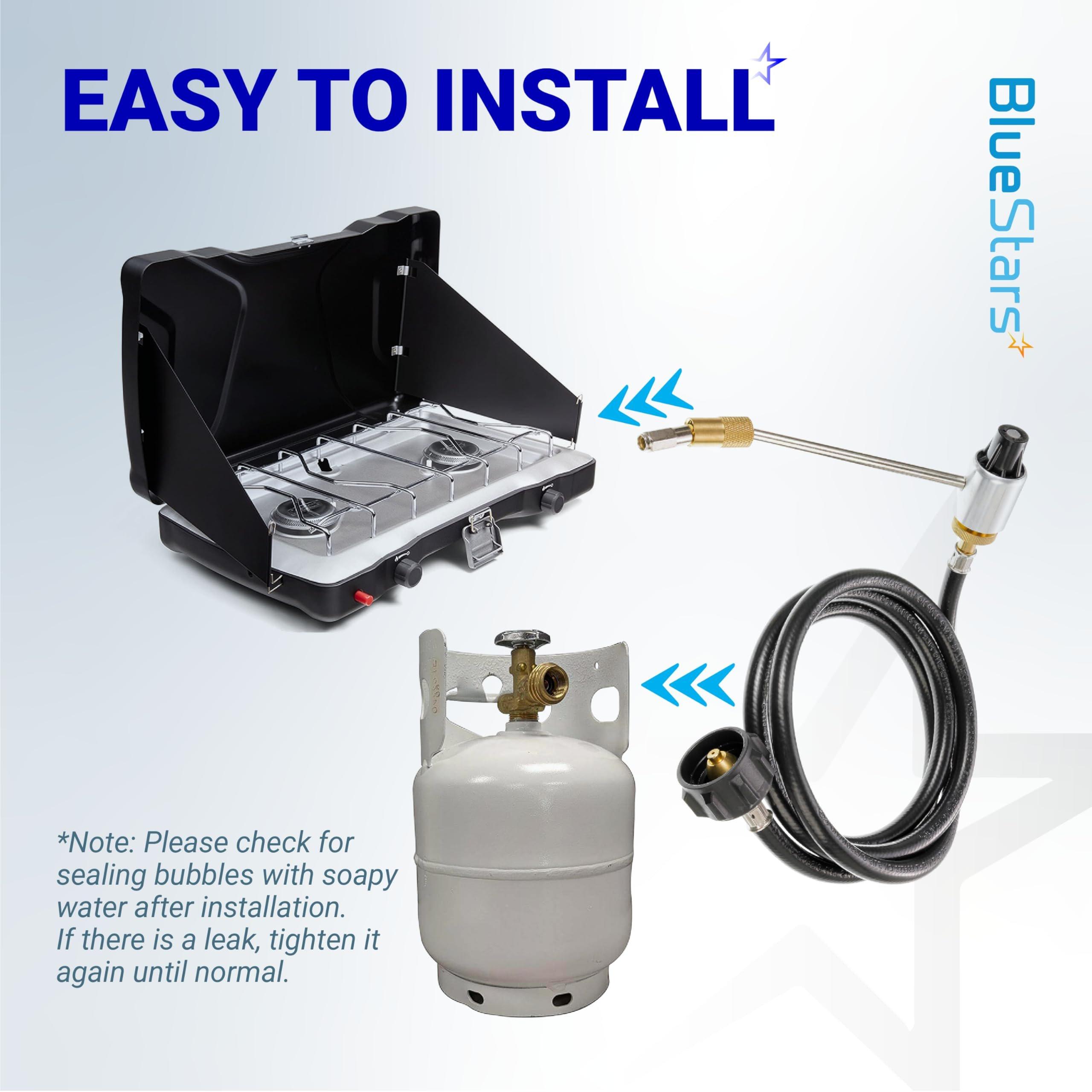 [Lifetime Warranty] 5430 Camping Stove Regulator with 6 FT Propane Adapter Hose - Connect 5lb - 20lb Large Propane Tank for Coleman Stoves & Grills, Fold N Go Stove Accessories (NOT for Roadtrip LXE Grills) image 7